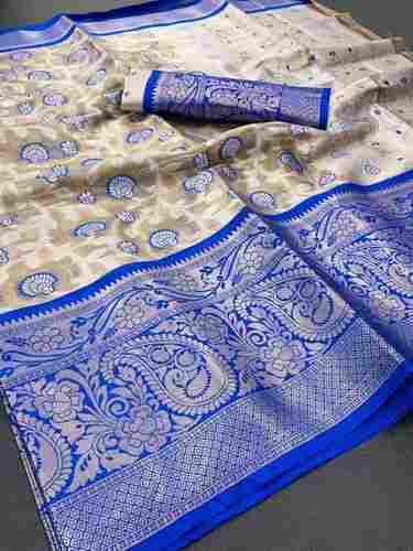 Jimi Beige Banarasi Tissue Silk Saree