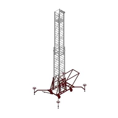 Aluminium Climbing Tower Ladders With 4 Wheels