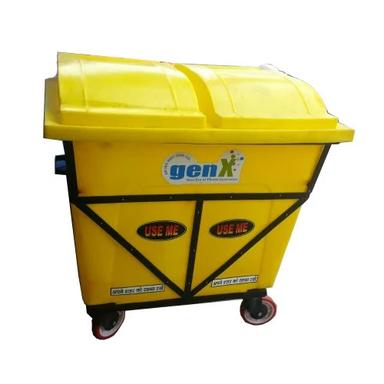 Yellow Garbage Trolley Dustbin