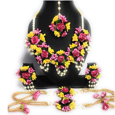 Indian Floral Jewelry Designer Yellow Pink Jewelry Gender: Women