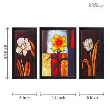 Floral/Flower Set Of 3 Paintings Medium: Oil
