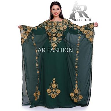 Royal Dubai Moroccan Stylish Georgette Kaftan Arabi Wedding Party Wear Bust Size: 52 Inch (In)