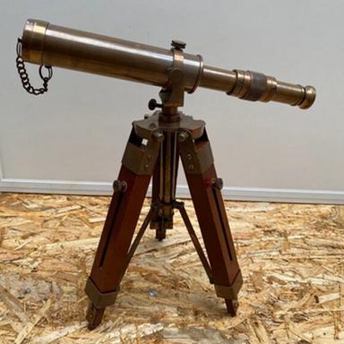 Brown Telescope With Wooden Made Tripod