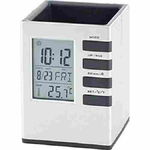 2068 ABS Plastic Pen Stand With Digital Clock