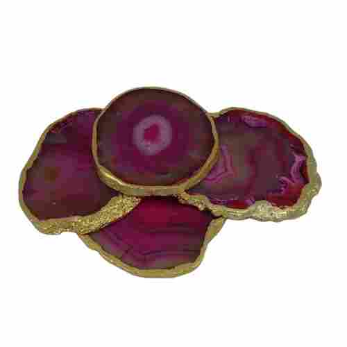 Natural Agate Slices Coasters Set