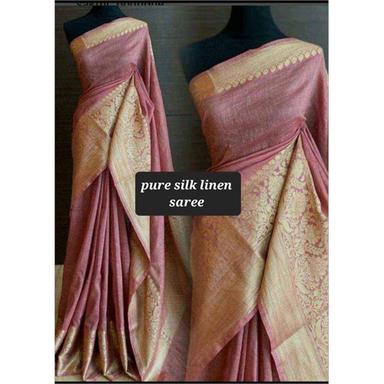 Multicolor Ladies Pure Silk Linen Saree