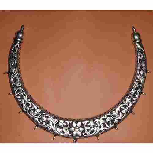 Silver 92.5 Fancy Tribal Zali Hasli Collar Necklace