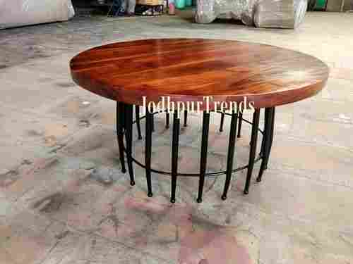 Iron Coffee Table Wood Top