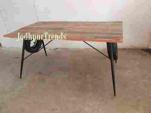 Iron Table Wood Top
