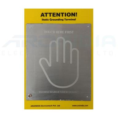 Stainless Steel On Acrylic Backing Static Discharge Palm Plate