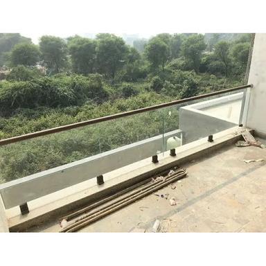 Brown Balcony Glass Handrail