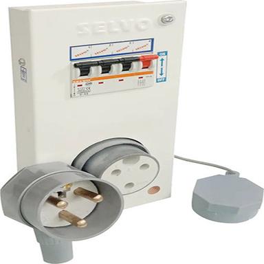 White Selvo 30 Amps Tpn Distribution Board With Three Pin Metal Clad Industrial Plug And Socket