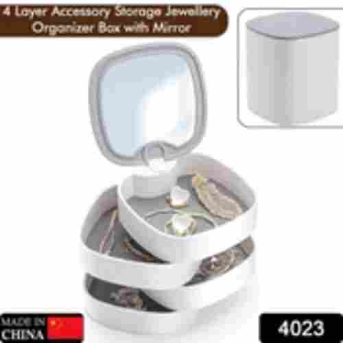 LAYERS JEWELLERY BOX 360 DEGREE ROTATING JEWELRY BOX JEWELRY AND EARRING ORGANIZER BOX WITH MIRROR ACCESSORY STORAGE BOX (MULTICOLOR)