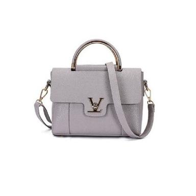 Grey Womens Leather Shoulder Bag