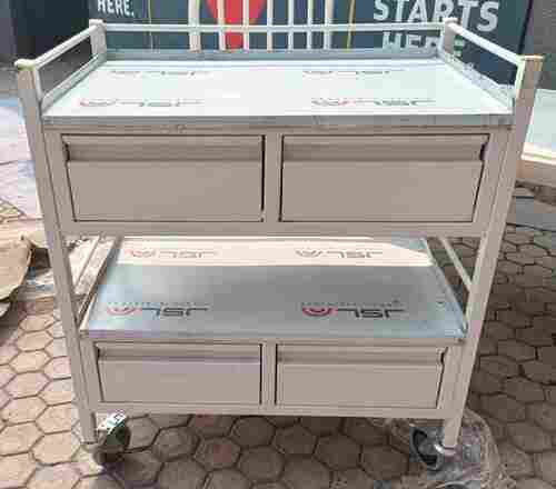Medicine Trolley SS Top With 4 Drawers