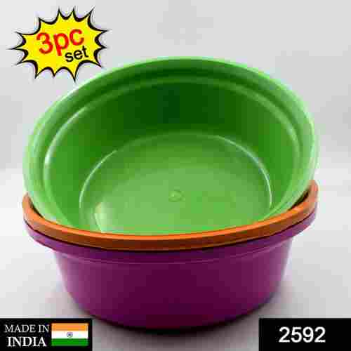 ROUND PLASTIC BASIN AND PLASTIC MIXING BOWL SET PACK OF 3 (2592)