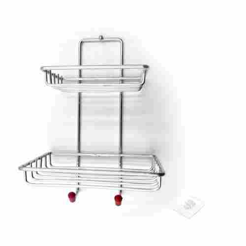 KITCHEN BATHROOM SOAPS STORAGE RACK WITH 2 HOOK FOR HOME (1763)
