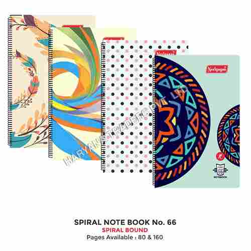 Spiral Notebook No. 66 - 80 And 160 Pages (14.5cm x 22.5cm)