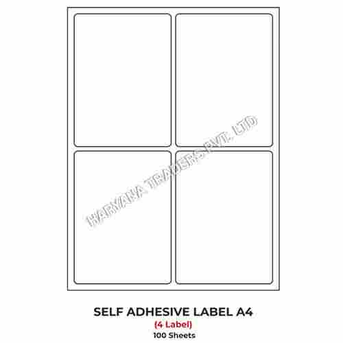 A4 (ST4) Packaging Label (100mm x 140mm x 4) (Self Adhesive Label for Inkjet-Copier-Laser Printer)