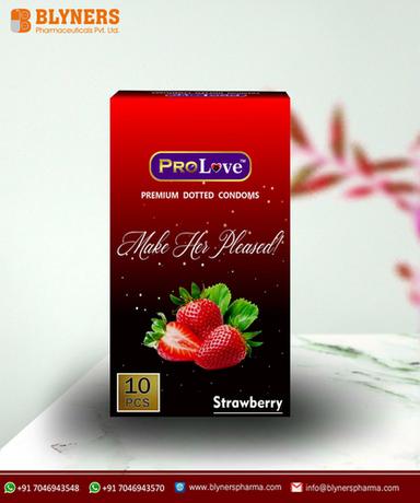 Dotted Condoms - Strawberry Flavour - 10 Pcs