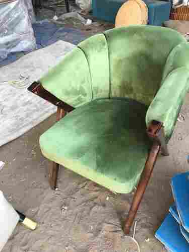 Green Mango Wooden Arm Chair With Velvat Cushion