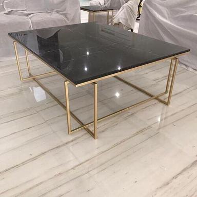 iron squre table with marble for cafe and restaurants