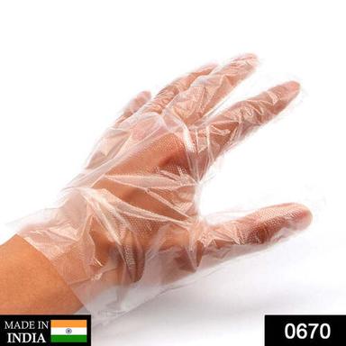 Plastic Transparent Disposable Clear Gloves (Transparent) (100Pc) (0670) Power Consumption: N/A