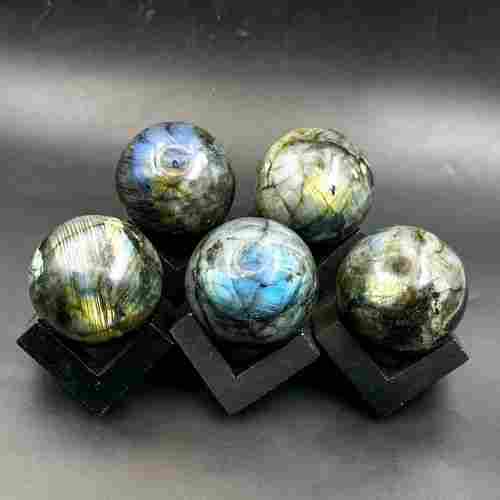 Natural Gemstone Labradorite Sphere Round Shaped Crystals Ball Handmade