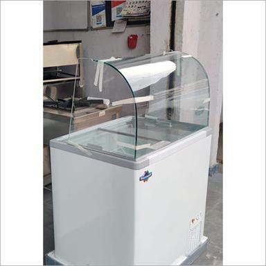 White Glass Ice Cream Display Counter