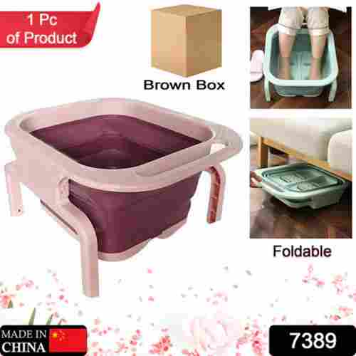 Foldable Soaking Foot Massage Tub Spa Basin Bucket with Massage Roller Suitable