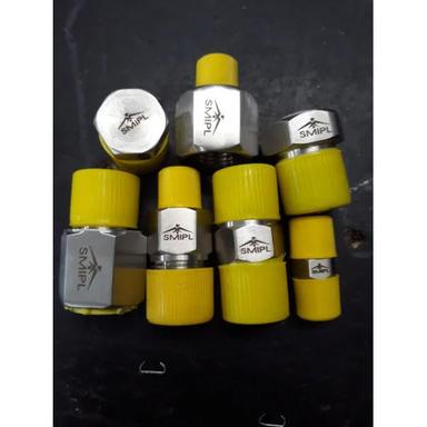 Silver/Yellow Stainless Steel Bulkhead Female Connector