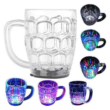 Transparent / Clear Led Glass Cup (Rainbow Color) (0619)