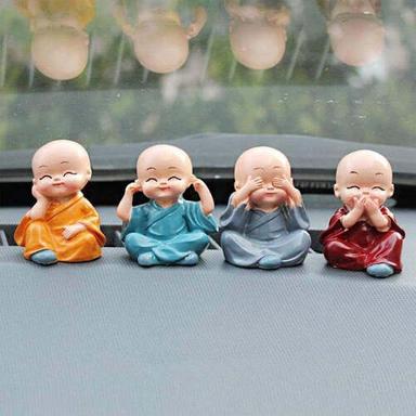 Multi / Assorted Baby Buddha 4Pc And Show Piece Used For House Office And Official Decorations Etc (4781)