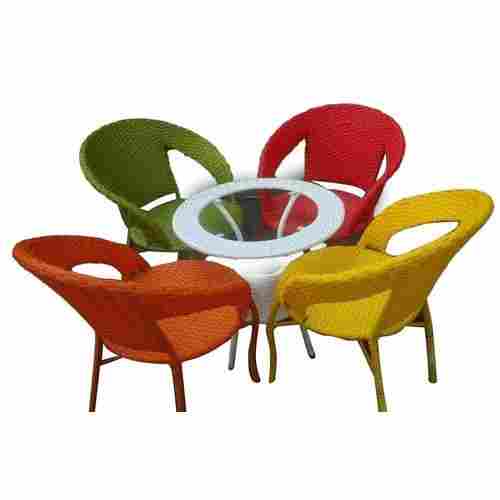 Multicolor 4 Seater Wicker Furniture Set