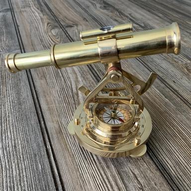 Golden Victorian Nautical Sailor Telescope Compass Gift