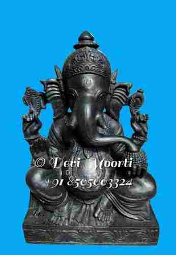 Black Ganesh Marble Murti