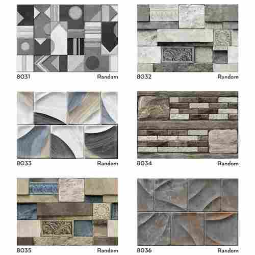 Grey Printed Elevation Wall Tiles