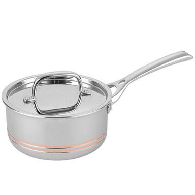 Steel 5 Ply Copper Sauce Pan With Ss Lid
