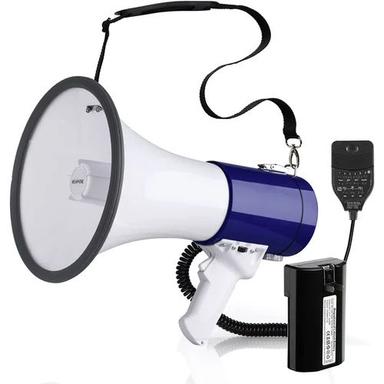 White-Blue Rechargeable Hand Grip Megaphone