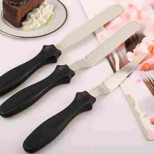 MULTI-FUNCTION STAINLESS STEEL CAKE ICING SPATULA FLAT ANGULAR TRIANGLE PALLET KNIFE SET (2805)