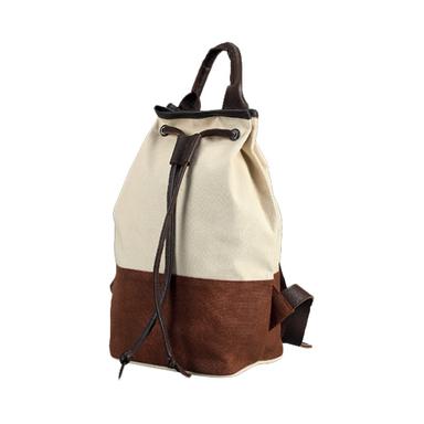 Brown Ladies Cotton Canvas Eco Fashion String Backpack