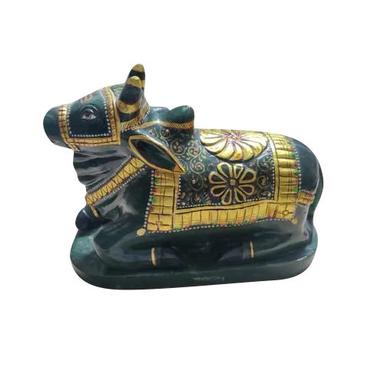 Easy To Clean Jade Green Aventurian Nandi Statue