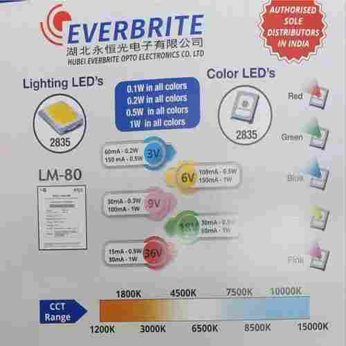 2835 9V 100mA 1W Green Everbrite SMD LED