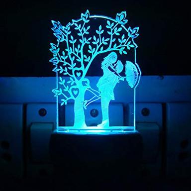 Love Couple With Umbrella 3D Illusion Night Lamp Light Source: Energy Saving