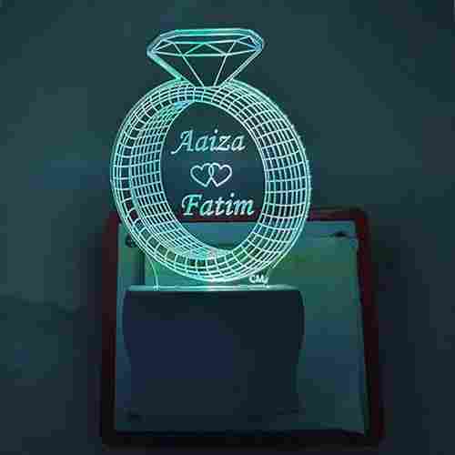 Customized Couple Name Ring 3D Illusion Night Lamp