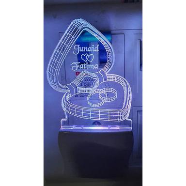 Acrylic Personalised 7 Colour Changing 3D Illusion Led Night Lamp Light Source: Energy Saving