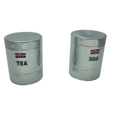 Silver Stainless Steel Tea And Sugar Container