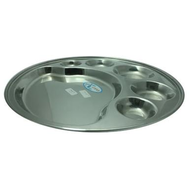 Silver Ss Round Compartment Plate