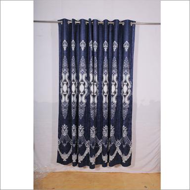 Blue Sparkle China Lehar Printed Curtain