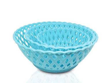 Blue Multipurpose Round Storage Plastic Basket Tray (3Pcs) (2088)